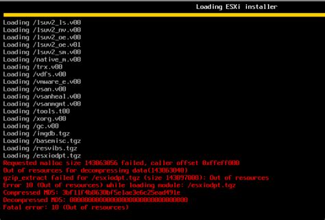 To prevent this from happening, instead of creating or using a Patch baseline, create an Upgrade baseline using ESXi 7. . Requested malloc size failed esxi